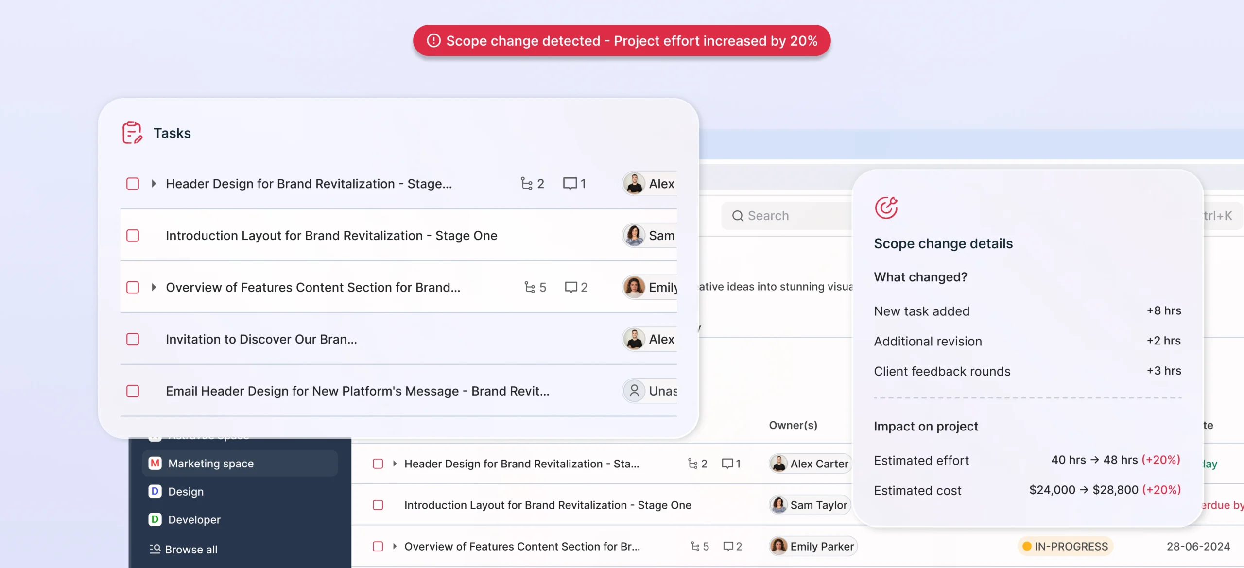 Catch scope creep